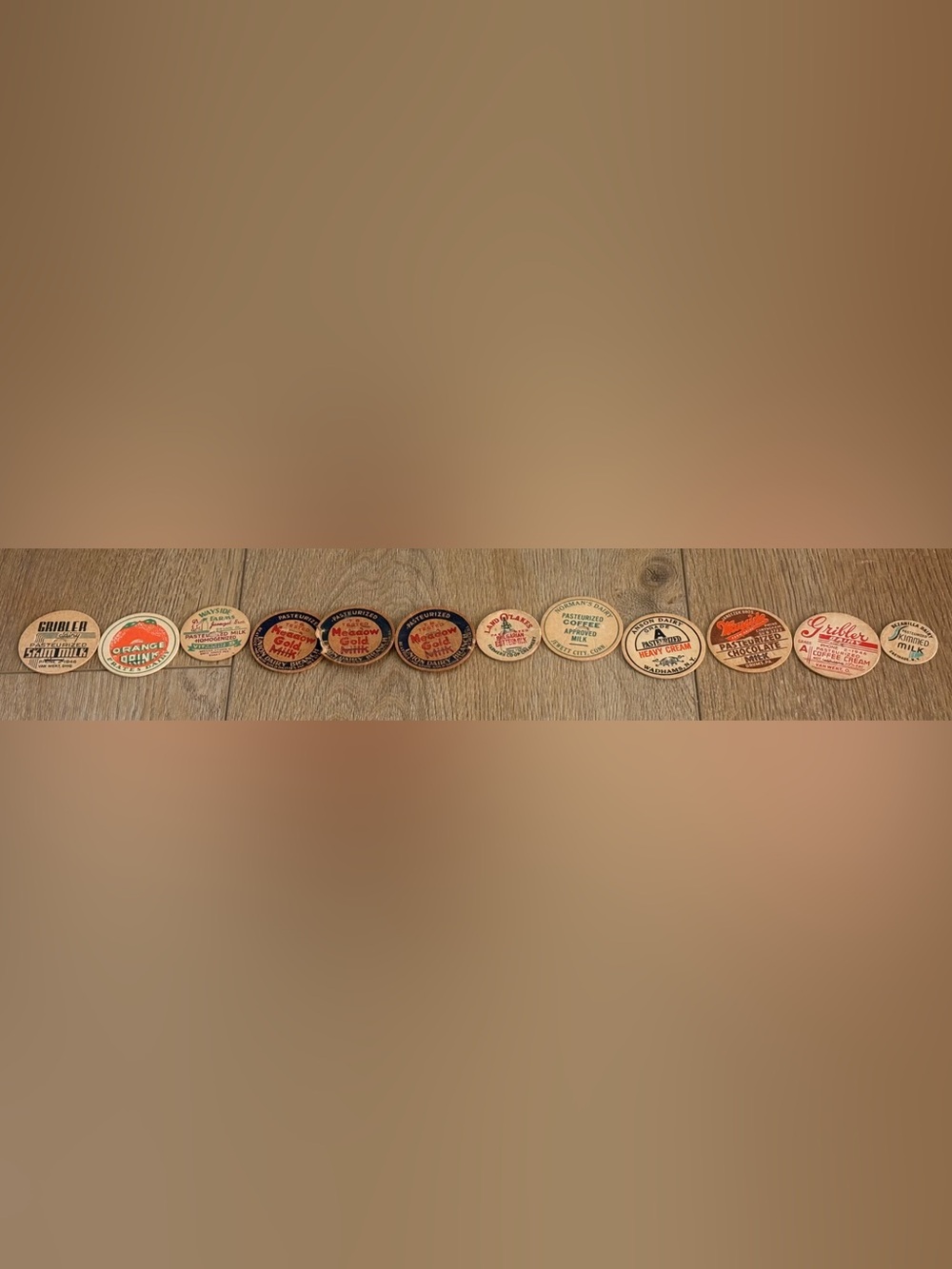 Lot-12- Vintage Milk Bottle Caps Mid-Century Dairy Brands-Rare Creamery NY OR